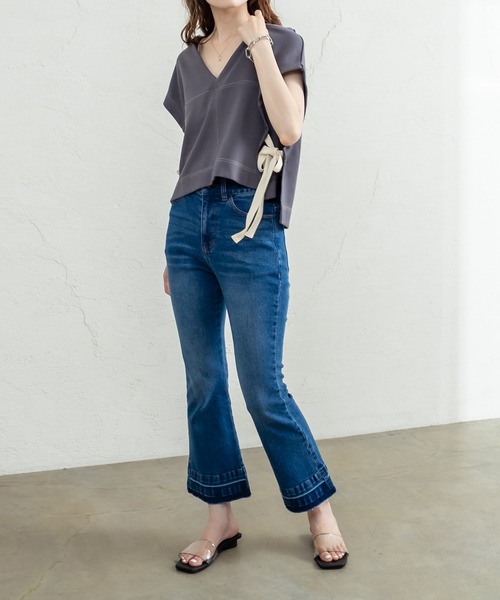 mystic（ミスティック）の「ビューティフレアデニムパンツ（デニムパンツ・レディース・ブラック/ブルー/グレー・1/2）」の9枚目の写真