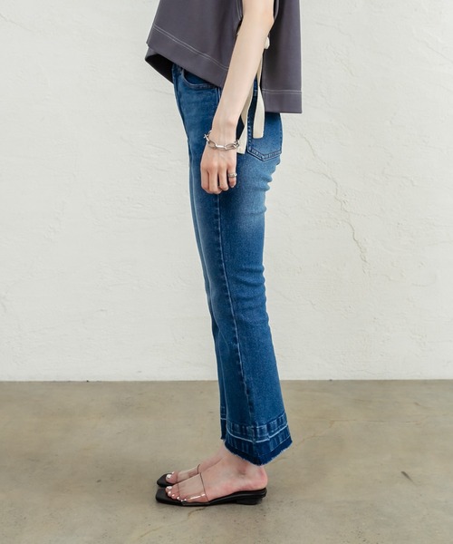 mystic（ミスティック）の「ビューティフレアデニムパンツ（デニムパンツ・レディース・ブラック/ブルー/グレー・1/2）」の11枚目の写真