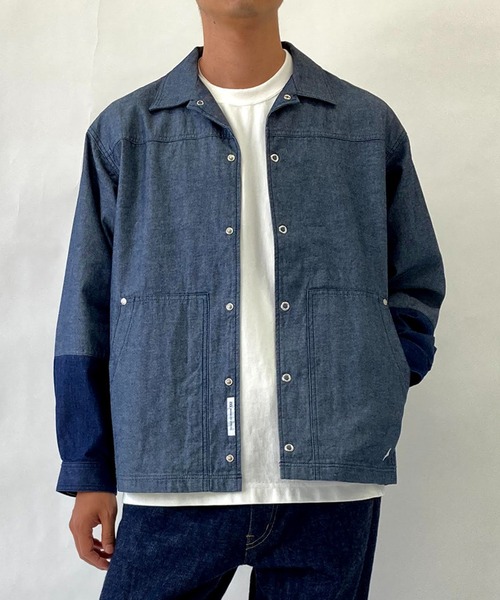 BROOKLYN OVERALL（ブルックリンオーバーオール）の「袖切り替え デニムカバーオール（ブルゾン・メンズ・ネイビー/その他1・MEDIUM/LARGE）」の2枚目の写真