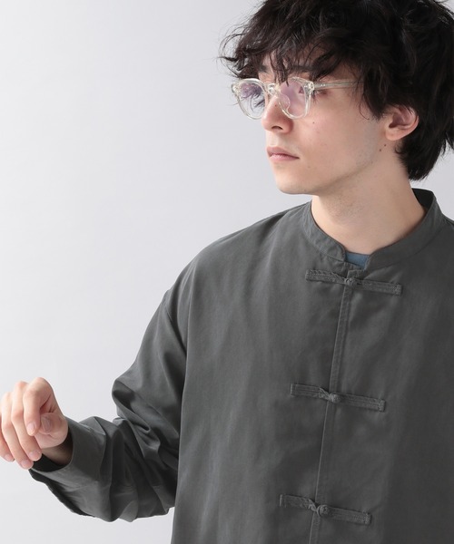 RAGEBLUE(レイジブルー)の「スウェードタッチ/チャイナシャツ/203121(シャツ/ブラウス・メンズ・パープル/ダークグレー・FREE)」の1枚目の写真