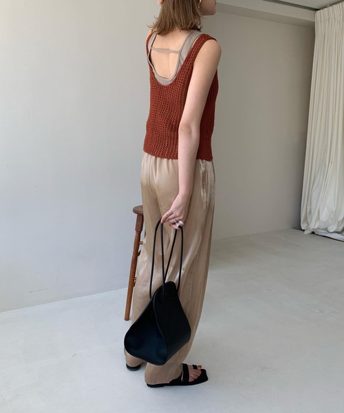 Amiur（エミレ）の「waffle knit tops（タンクトップ・レディース・ダークオレンジ/マスタード/アイボリー・FREE）」の22枚目の写真