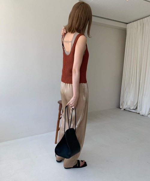 Amiur（エミレ）の「waffle knit tops（タンクトップ・レディース・ダークオレンジ/マスタード/アイボリー・FREE）」の21枚目の写真