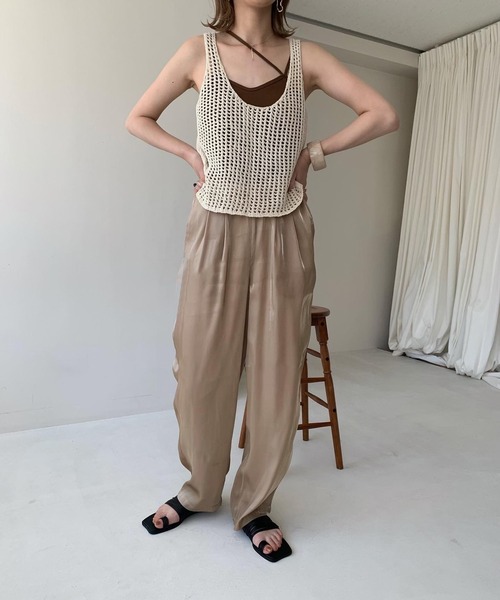 Amiur（エミレ）の「waffle knit tops（タンクトップ・レディース・ダークオレンジ/マスタード/アイボリー・FREE）」の14枚目の写真