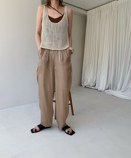 Amiur（エミレ）の「waffle knit tops（タンクトップ・レディース・ダークオレンジ/マスタード/アイボリー・FREE）」の16枚目の写真