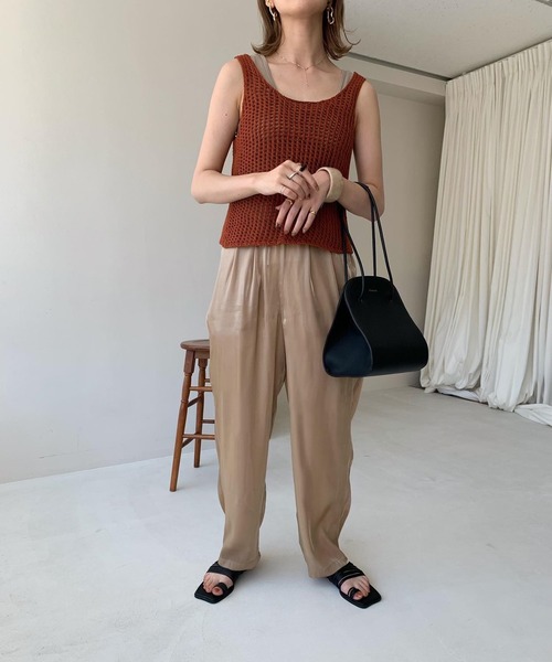 Amiur（エミレ）の「waffle knit tops（タンクトップ・レディース・ダークオレンジ/マスタード/アイボリー・FREE）」の11枚目の写真