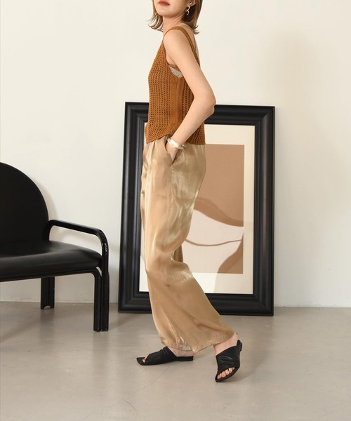 Amiur（エミレ）の「waffle knit tops（タンクトップ・レディース・ダークオレンジ/マスタード/アイボリー・FREE）」の8枚目の写真