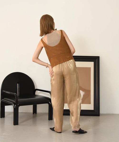 Amiur（エミレ）の「waffle knit tops（タンクトップ・レディース・ダークオレンジ/マスタード/アイボリー・FREE）」の7枚目の写真