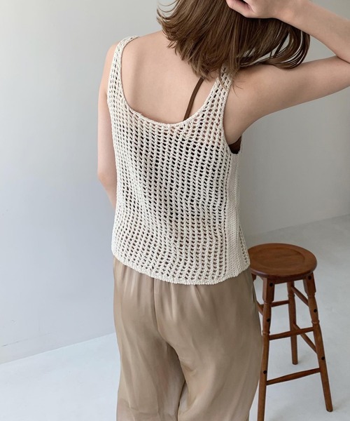 Amiur（エミレ）の「waffle knit tops（タンクトップ・レディース・ダークオレンジ/マスタード/アイボリー・FREE）」の20枚目の写真