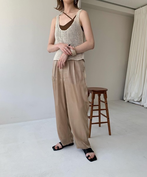 Amiur（エミレ）の「waffle knit tops（タンクトップ・レディース・ダークオレンジ/マスタード/アイボリー・FREE）」の6枚目の写真