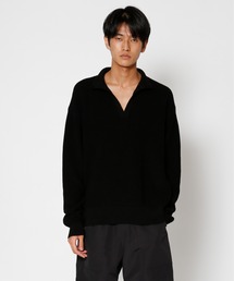 UNDECORATED アンデコレイテッド / CODE YARN KNIT POLO コードヤーン オーバーサイズ スキッパー ニットポロシャツ / UDS22801