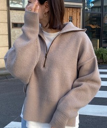 CIENA | フロントZIPセーラーカラーニット(ニット/セーター)