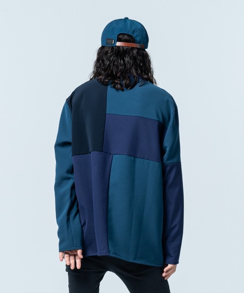 glamb(グラム)の「Patchwork Pullover Jersey / パッチワークプルオーバージャージ(ジャージ・メンズ・ネイビー/ブラック・S/M/L)」の16枚目の写真