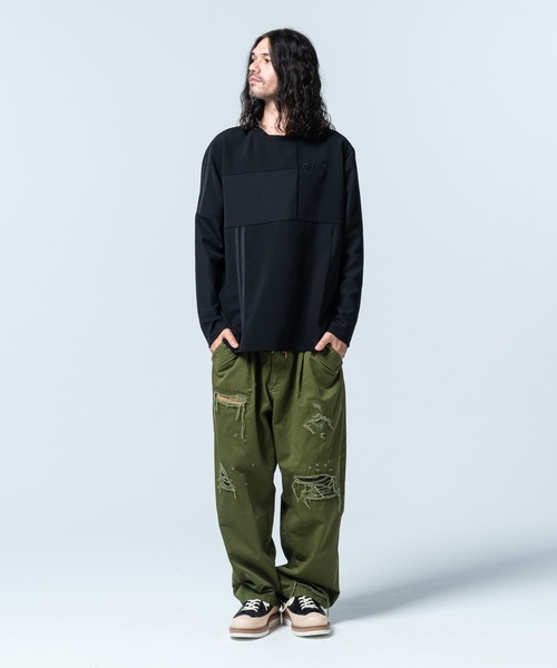 glamb(グラム)の「Patchwork Pullover Jersey / パッチワークプルオーバージャージ(ジャージ・メンズ・ネイビー/ブラック・S/M/L)」の19枚目の写真