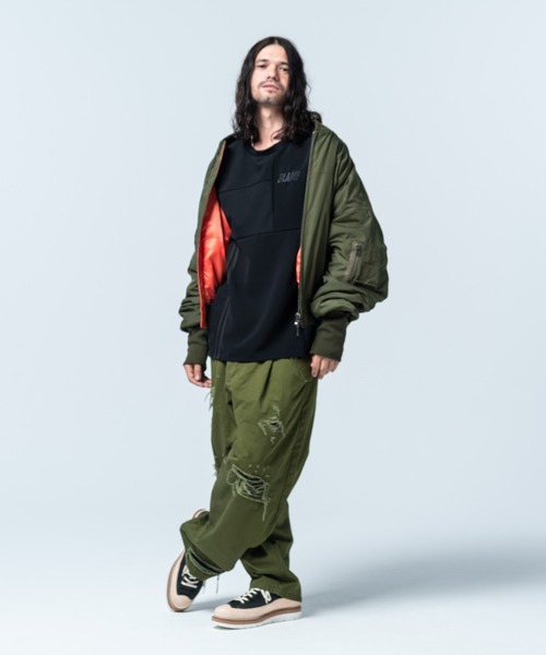 glamb(グラム)の「Patchwork Pullover Jersey / パッチワークプルオーバージャージ(ジャージ・メンズ・ネイビー/ブラック・S/M/L)」の15枚目の写真