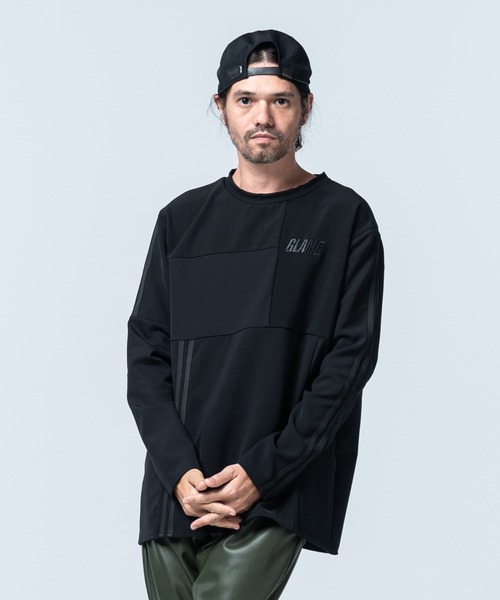 glamb(グラム)の「Patchwork Pullover Jersey / パッチワークプルオーバージャージ(ジャージ・メンズ・ネイビー/ブラック・S/M/L)」の22枚目の写真