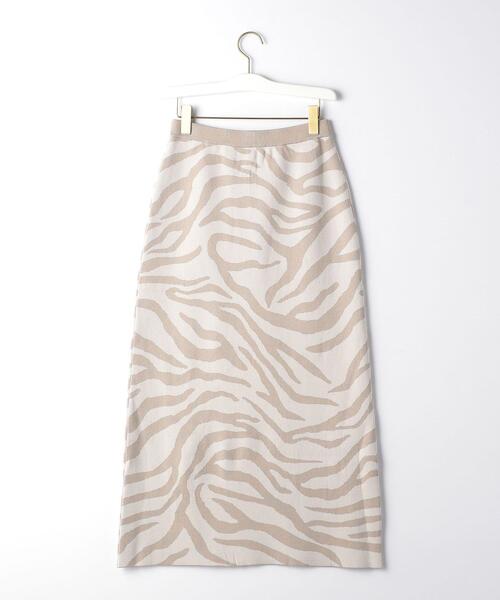 EMMEL REFINES（エメルリファインズ）の「＜EMMEL REFINES（エメル リファインズ）＞EM ゼブラジャカード ニットスカート（スカート・レディース・ブラック/ベージュ・M/S）」の4枚目の写真