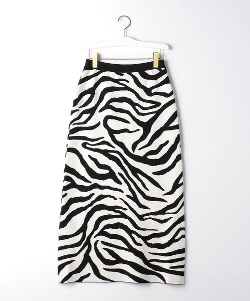 EMMEL REFINES（エメルリファインズ）の「＜EMMEL REFINES（エメル リファインズ）＞EM ゼブラジャカード ニットスカート（スカート・レディース・ブラック/ベージュ・M/S）」の6枚目の写真