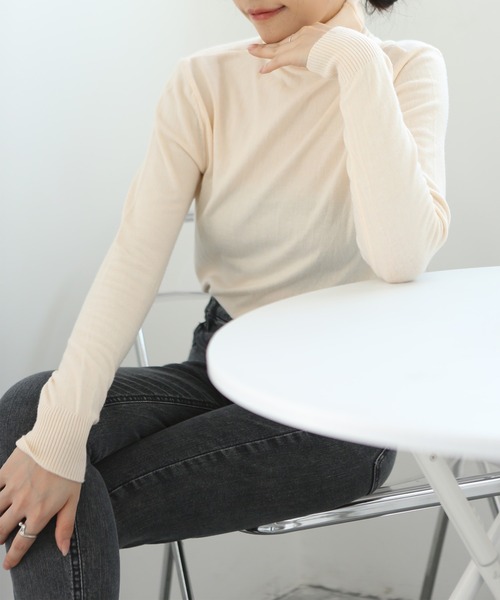 MAISON DE THERESE(メゾン ド テレーズ)の「タートルネック ニットトップス(ニット/セーター・レディース・グレー/ラベンダー/ピンク/キャメル/ホワイト/アイボリー/ブラック/ライトピンク/ベージュ・MEDIUM)」の20枚目の写真