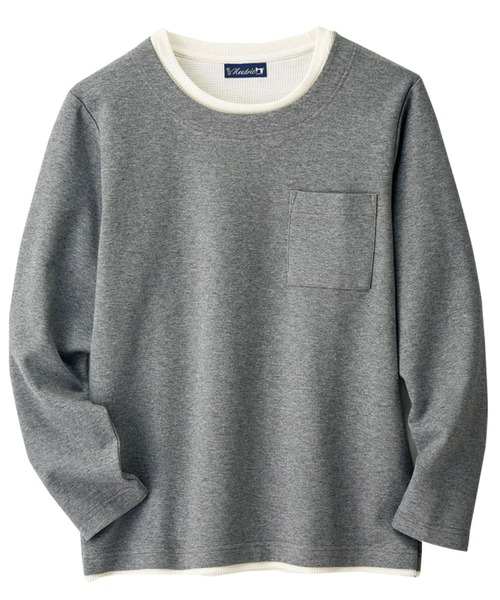 SPENDY'S Store（スペンディーズストア）の「フェイクレイヤードスウェット（スウェット・メンズ・グレー/ネイビー/カーキ・M/LL/L）」の6枚目の写真