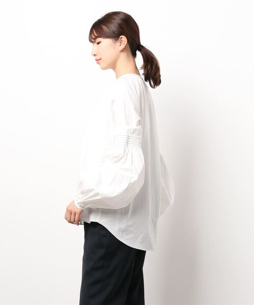 CLANE SHIRRING PUFF SLEEVE TOPS クラネ ブラウス CLANE - シャーリングパフトップス - SHIRRING PUFF TOPS IVORY