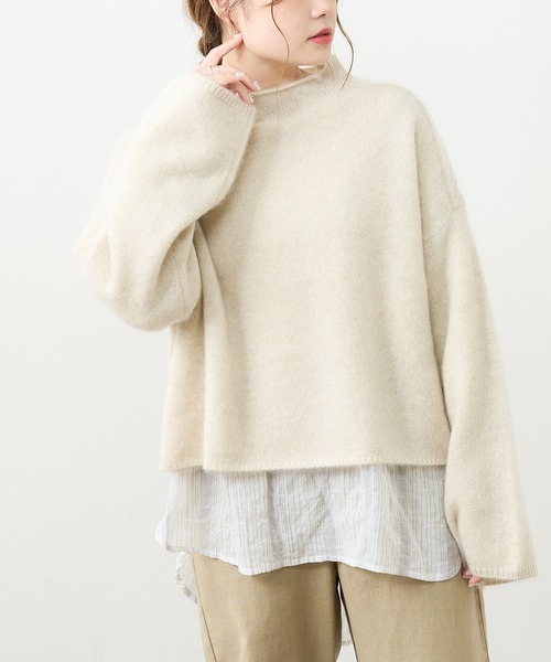 PUAL CE CIN（ピュアルセシン）の「ホワイトヤク プルオーバー（ニット/セーター・レディース・アイボリー/ベージュ/ミント/ピンク/ライトピンク・FREE）」の2枚目の写真