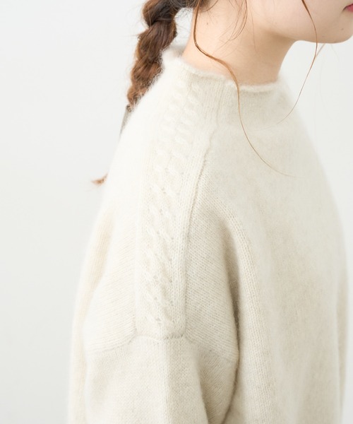 PXG海外モデル　レディースニットセーター　sizeS　ホワイト PUAL CE CIN（ピュアルセシン）の「ホワイトヤク プルオーバー（ニット