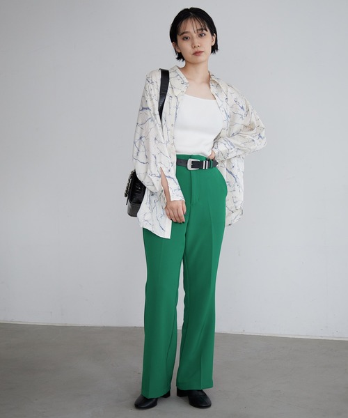 PAGEBOY(ページボーイ)の「ラインモアレBIGシャツ(シャツ/ブラウス・レディース・ホワイト系その他/ブラック系その他・FREE)」の9枚目の写真