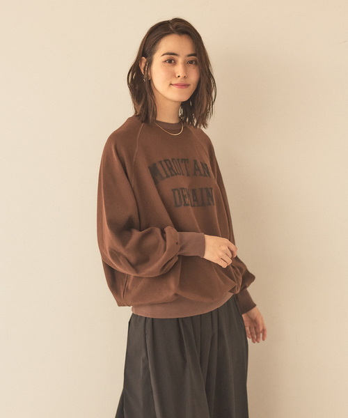 abahouse mavie（アバハウスマヴィ）の「ロゴ裏毛スウェット（スウェット・レディース・アイボリー/ブラック/ブラウン/グリーン/オフホワイト・フリー）」の7枚目の写真