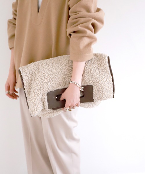 SLOBE IENA（スローブイエナ）の「【SHAKECASE】フェイクボアトートバッグ◆（トートバッグ・レディース・ナチュラル・FREE）」の17枚目の写真