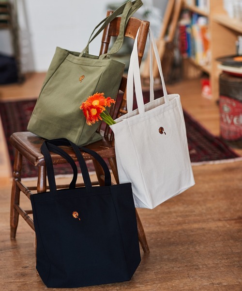 UN-FILLED(アンフィルド)の「mko10104-Gerbera one point stitch Eco Tote Bag トートバッグ(トートバッグ・メンズ・カーキ/オフホワイト/ブラック・FREE)」の8枚目の写真