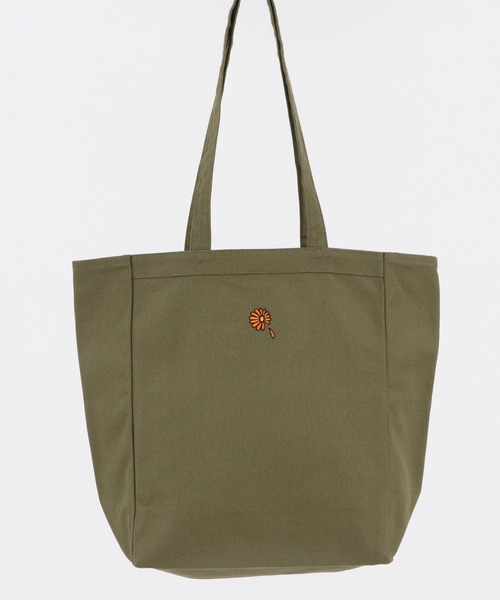 UN-FILLED(アンフィルド)の「mko10104-Gerbera one point stitch Eco Tote Bag トートバッグ(トートバッグ・メンズ・カーキ/オフホワイト/ブラック・FREE)」の4枚目の写真