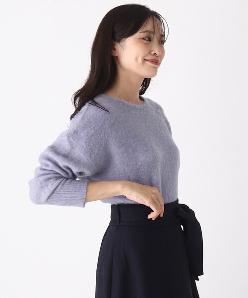 SOUP（スープ）の「◆【大きいサイズあり・13号・15号】【モヘヤ混】前後差ヘム クルーネックニット（ニット/セーター・レディース・ベージュ/ライトパープル/グレー・07/11/15 /13/09）」の3枚目の写真