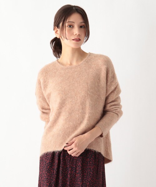 SOUP（スープ）の「◆【大きいサイズあり・13号・15号】【モヘヤ混】前後差ヘム クルーネックニット（ニット/セーター・レディース・ベージュ/ライトパープル/グレー・07/11/15 /13/09）」の11枚目の写真