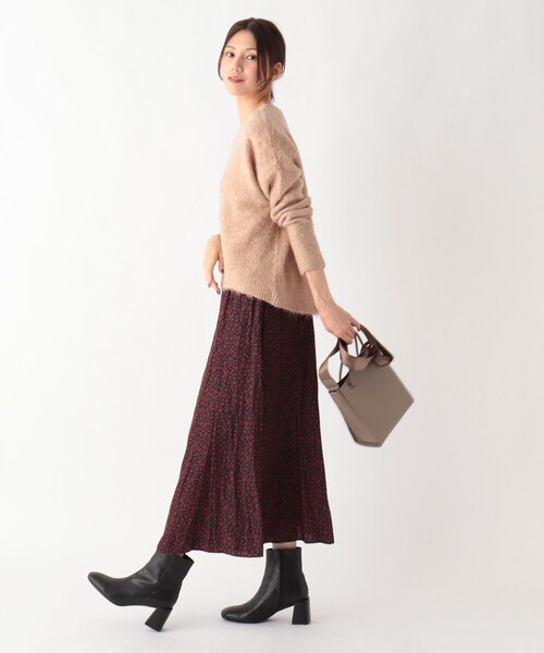 SOUP（スープ）の「◆【大きいサイズあり・13号・15号】【モヘヤ混】前後差ヘム クルーネックニット（ニット/セーター・レディース・ベージュ/ライトパープル/グレー・07/11/15 /13/09）」の14枚目の写真