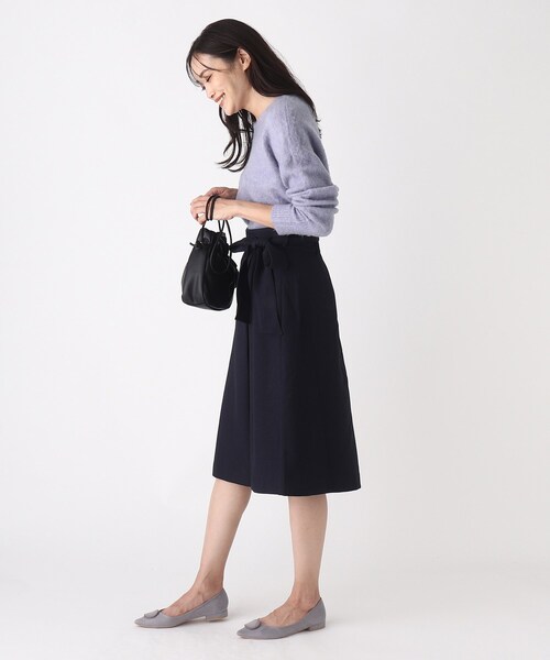 SOUP（スープ）の「◆【大きいサイズあり・13号・15号】【モヘヤ混】前後差ヘム クルーネックニット（ニット/セーター・レディース・ベージュ/ライトパープル/グレー・07/11/15 /13/09）」の7枚目の写真