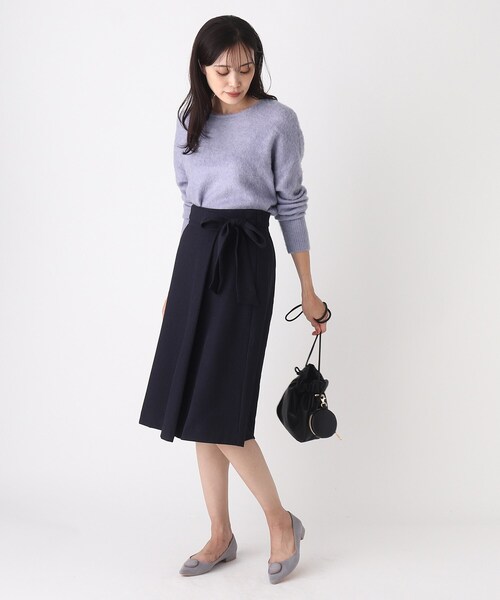 SOUP（スープ）の「◆【大きいサイズあり・13号・15号】【モヘヤ混】前後差ヘム クルーネックニット（ニット/セーター・レディース・ベージュ/ライトパープル/グレー・07/11/15 /13/09）」の5枚目の写真