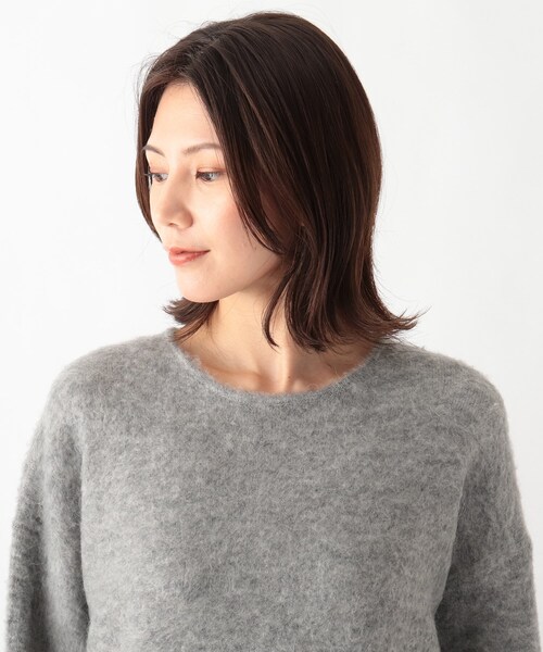 SOUP（スープ）の「◆【大きいサイズあり・13号・15号】【モヘヤ混】前後差ヘム クルーネックニット（ニット/セーター・レディース・ベージュ/ライトパープル/グレー・07/11/15 /13/09）」の8枚目の写真