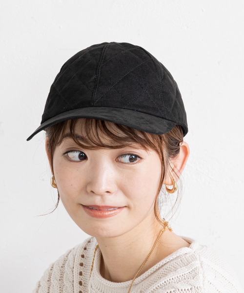 prose verse(プロズヴェール)の「キルティングキャップ(キャップ・レディース・ブラック/アイボリー/キャメル・フリ-)」の3枚目の写真