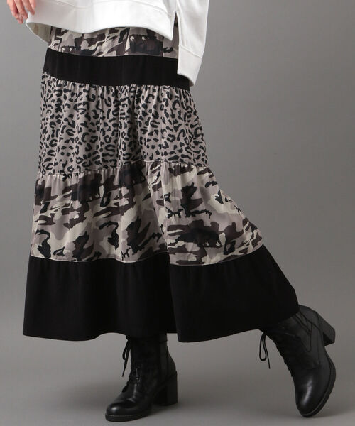 AVIREX(アヴィレックス)の「【Women's】パターン チェンジ スカート/ PATTERN CHANGE SKIRT(スカート・レディース・ブラック/ブラウン/レッド・FREE)」の2枚目の写真