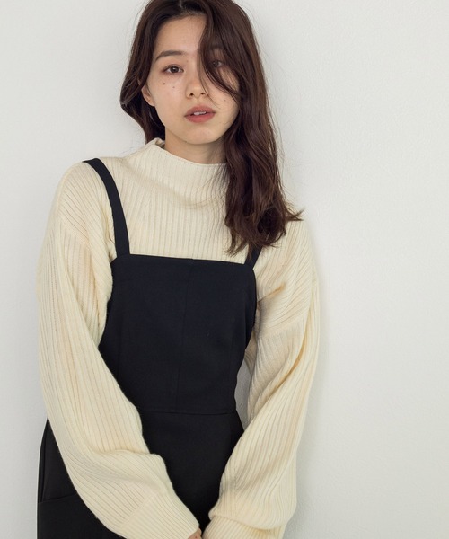 w closet(ダブルクローゼット)の「バックリボンマーメイドジャンスカ(ジャンパースカート・レディース・オリーブ/ダークブラウン系1/ブラック・FREE)」の14枚目の写真