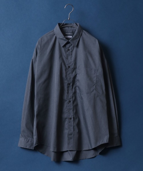 ANPAS（アンパス）の「MADE IN JAPAN Solid & Stripe & Total Pattern Print Big Silhouette Shirt/日本製 無地 ストライプ 総柄プリント ビッグシルエット シャツ（シャツ/ブラウス・メンズ・ホワイト/ブラック/ダークグリーン/ベージュ/ネイビー/グレー/サックスブルー/ブルー/グリーン/ブラック系その他/ベージュ系その他/ブルー系その他/ブラック系その他2/ネイビー×ホワイト/ブルー系その他2/グリーン系その他/ブルー系その他3/ブルー系その他4/チャコールグレー/グリーン系その他2/ベージュ系その他3/ブルー系その他6/ブラック系その他3/ベージュ系その他2/ブルー系その他5/グレー系その他2/グレー系その他/ブルー系その他7/グレイッシュブルー/ブラック系その他4/ブラック系その他6/ベージュ系その他4/パープル/ブラック系その他5・M/L）」の9枚目の写真