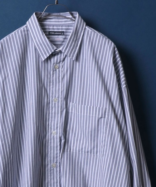 ANPAS（アンパス）の「MADE IN JAPAN Solid & Stripe & Total Pattern Print Big Silhouette Shirt/日本製 無地 ストライプ 総柄プリント ビッグシルエット シャツ（シャツ/ブラウス・メンズ・ホワイト/ブラック/ダークグリーン/ベージュ/ネイビー/グレー/サックスブルー/ブルー/グリーン/ブラック系その他/ベージュ系その他/ブルー系その他/ブラック系その他2/ネイビー×ホワイト/ブルー系その他2/グリーン系その他/ブルー系その他3/ブルー系その他4/チャコールグレー/グリーン系その他2/ベージュ系その他3/ブルー系その他6/ブラック系その他3/ベージュ系その他2/ブルー系その他5/グレー系その他2/グレー系その他/ブルー系その他7/グレイッシュブルー/ブラック系その他4/ブラック系その他6/ベージュ系その他4/パープル/ブラック系その他5・M/L）」の5枚目の写真