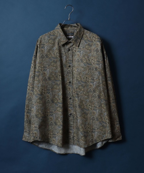 ANPAS（アンパス）の「MADE IN JAPAN Solid & Stripe & Total Pattern Print Big Silhouette Shirt/日本製 無地 ストライプ 総柄プリント ビッグシルエット シャツ（シャツ/ブラウス・メンズ・ホワイト/ブラック/ダークグリーン/ベージュ/ネイビー/グレー/サックスブルー/ブルー/グリーン/ブラック系その他/ベージュ系その他/ブルー系その他/ブラック系その他2/ネイビー×ホワイト/ブルー系その他2/グリーン系その他/ブルー系その他3/ブルー系その他4/チャコールグレー/グリーン系その他2/ベージュ系その他3/ブルー系その他6/ブラック系その他3/ベージュ系その他2/ブルー系その他5/グレー系その他2/グレー系その他/ブルー系その他7/グレイッシュブルー/ブラック系その他4/ブラック系その他6/ベージュ系その他4/パープル/ブラック系その他5・M/L）」の17枚目の写真