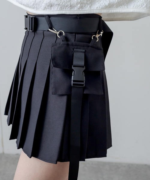 RASVOA(ラスボア)の「ポケットプリーツミニスカート(スカート・レディース・ブラック・S/M)」の6枚目の写真