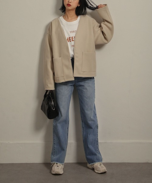 Chillfar(チルファー)の「フリンジストレートデニムパンツ(デニムパンツ・レディース・ブラック/サックスブルー/ブルー/アイボリー/ワンウォッシュ・SMALL/MEDIUM)」の12枚目の写真