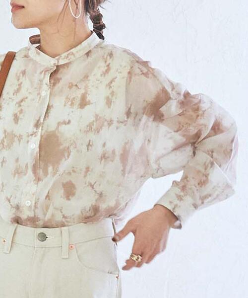 coen（コーエン）の「シアーアートプリントシャツ（シャツ/ブラウス・レディース・ベージュ/コバルトブルー/ダークグレー・MEDIUM/LARGE）」の12枚目の写真