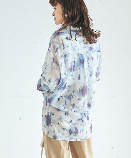 coen（コーエン）の「シアーアートプリントシャツ（シャツ/ブラウス・レディース・ベージュ/コバルトブルー/ダークグレー・MEDIUM/LARGE）」の15枚目の写真