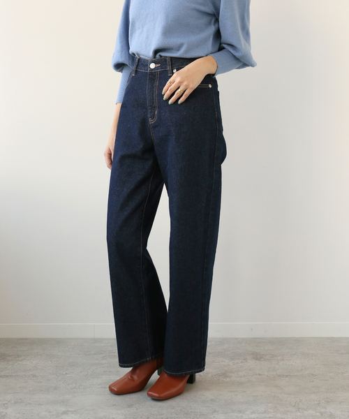 Simplicite（サンプリシテ）の「Natural Friendly Denim バギーパンツ◆（デニムパンツ・レディース・ネイビー/ブルー・SMALL/MEDIUM）」の6枚目の写真