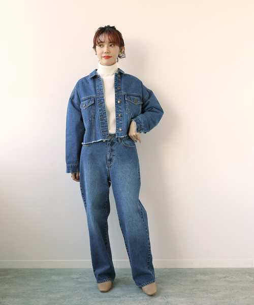 Simplicite（サンプリシテ）の「Natural Friendly Denim バギーパンツ◆（デニムパンツ・レディース・ネイビー/ブルー・SMALL/MEDIUM）」の10枚目の写真