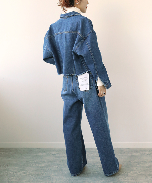 Simplicite（サンプリシテ）の「Natural Friendly Denim バギーパンツ◆（デニムパンツ・レディース・ネイビー/ブルー・SMALL/MEDIUM）」の13枚目の写真